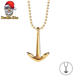 Colar de pendente de pendente de âncora de ferry Fishhook Men Hip-Hop Rap Street Titanium Aço inoxidável clássico Jóias de presente