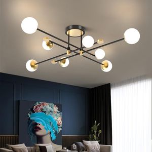 Modern Minimalist Long Arm Led Ceiling Lamp Nordic Molecular Glass Restaurant Livingroom Kitchen Decor Hanging Lights