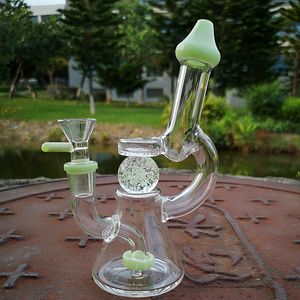 Soffione a ciambella a fessura Perc Narghilè Tipo libero Bong Pipa ad acqua con ciotola di vetro Dab Rigs Oil Rig Narghilè 14,5 mm Giunto femmina Glow in the dark Ball XL-341