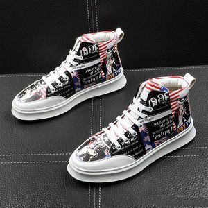 Hot koop schoen Amerikaanse vlag causale schoenen homecoming prom schoenen heren sneaker mannelijke hoge top rock hip hop schoenen voor de mens