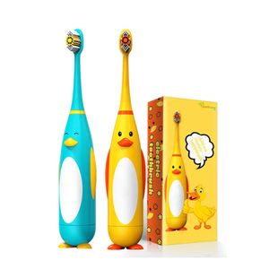 Yellow Duck Elektrische Zahnbürste für Kinder, 3–7 Jahre alt, wasserdicht, Ein-Knopf-Start, automatische Sonic-Zahnbürste