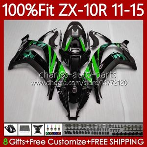 Kawasaki Ninja ZX-10R için Enjeksiyon Perileri ZX 10 R 1000 CC ZX10R Yeşil Siyah 11 12 13 14 15 101NO.96 ZX 10R 1000CC ZX-1000 2011 2012 2013 2014 2015 ZX1000 C 11-15 OEM Vücut