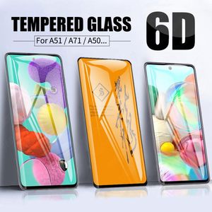 Full limskydd härdat glas för Galaxy A51 A71 A50 A70 A40 A60 A20 A30 A40S A50S A70S M30S SCREE Protector Cell Phone Protectors
