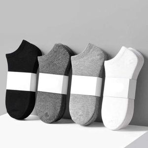 10 Pairs Men's and Women's Breathable Sweat-absorbent Sports Socks and Ankle Socks, Black and White Gray Solid Color Boat Socks X0710