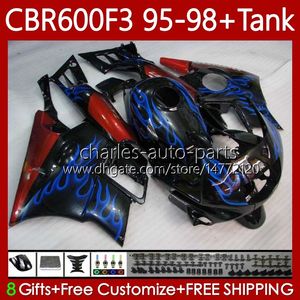 Ciało Tank dla Honda CBR600 CBR F3 FS Blue Flames CC F3 F3 CBR600F3 CBR600FS CC FS CBR600 F3 Łóżka Zestaw