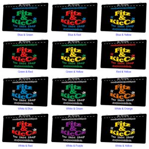 TC1214 Fitz Kiccz Tee Shirt Acquista Light Sign Dual Color 3D Engraving