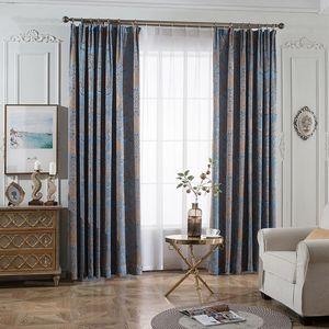 Gardin draperar europeisk klassisk bomull och linne jacquard tyg skuggning tyg direkt försäljningsgardiner för vardagsrum sovrummet