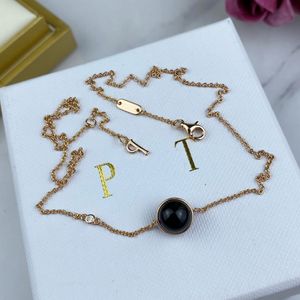 Colar da s￩rie de posse Piaget pingentes de jade preto incrustado cristal 18k ouro banhado por esterlina j￳ias de luxo de alta qualidade designer de colares pendentes