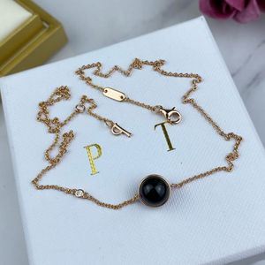 소유 시리즈 목걸이 Piaget 펜던트 블랙 옥 상감 크리스탈 18K 골드 도금 스털링 실버 쥬얼리 고품질 브랜드 디자이너 목걸이 펜던트