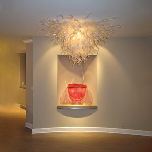 Chihuly Style Ręcznie Dmuchane Murano Szkło Sufit Light Art Decor Crystal Żyrandol Lampy Home Hotel Nowoczesne żyrandole LED 36 cali