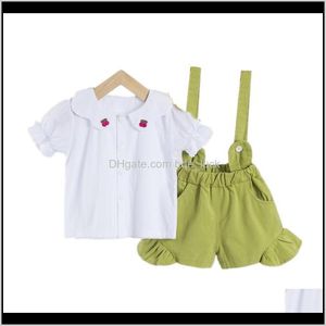 Sets Kleidung Baby, Mutterschaft Sommer Baby Mädchen Kleidung Anzüge Kinder Baumwolle Solide Hemd Overalls 2 Teile/sätze Kleinkind Casual Kostüm Kleinkind