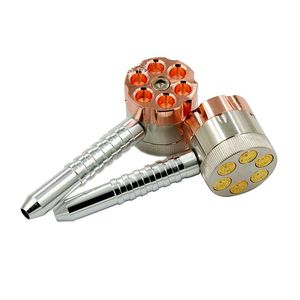 Greante de ervas de metal de fumaça liga de zinco de 37 mm de duas camadas Bullets forma de tubo manusear acessórios de fumantes por atacado