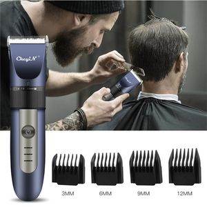 Profissional cabelo clipper recarregável barba aparador homens corte elétrico lâmina de cerâmica máquina de barbeiro de baixo ruído53 220106