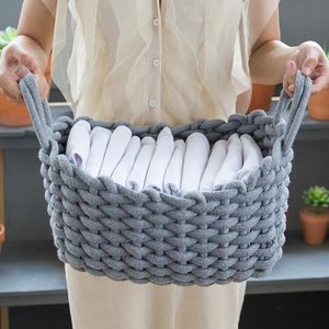 Storage Baskets Linen Crotch Basket Handmade Clothes Laundry Natural Fabric Baby Toys Desktop Small Organizer Box