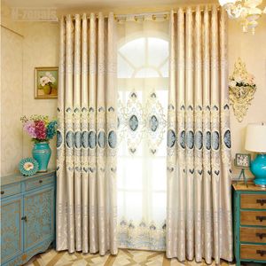 Europe Custom-made Luxury Embroidery Blackout Curtain for Living Room Classic Craftsmanship High Quality Curtain for Bedroom 210712