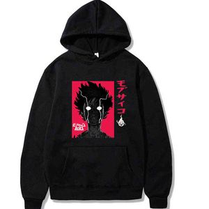 2021 Hot Japanese Anime Graphic Hoodies Men Mob Psycho 100 Sweatshirt Unisex Male H1227