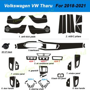 For Volkswagen Tharu 2018-2021 Interior Central Control Panel Door Handle 3D/5D Carbon Fiber Stickers Decals Car styling Accessorie