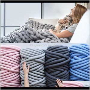 Clothing Fabric Apparel Drop Delivery 2021 1000G/Ball Super Thick Merino Wool Alternative Chunky Diy Bulky Arm Blanket Hand Knitting Spin Yar