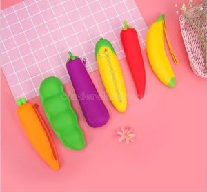 22cm Cute Vegetables coin pen bag Purse Keychain Children Adult Silicone Toy Pressure Relief Board Controller Toys Creativity Bags CT10