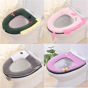 Wholesale toilet seat types resale online - Toilet Seat Covers Universal With Flip Lid Handle Corduroy Cover Bathroom Removable Zipper Type Washable Wc Leather Back Mat