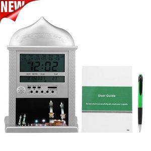 Desk & Table Clocks 1 Pcs Muslim Praying Islamic Azan Clock Alarm With Pen 1500 Cities Athan Adhan Salah Prayer Silver