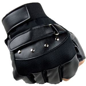 Wholesale black gym gloves for sale - Group buy Men s Army Military Tactical Half Finger Leather Fitness Gloves Bike Sport Gloves Gym Exercise Men Black Rivets Punk Glove