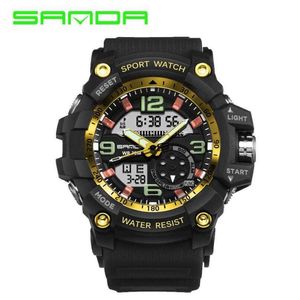 SANDA Sports Men's Watches Top Brand Luxury Military Quartz Watch Men Clock Waterproof S Shock Wristwatch Relogio Masculino G1022