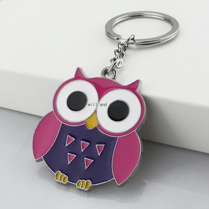 Cute Cartoon Bird Owl Key Ring Enamel Owl Keychain Handbag Hanging Women Men Student Fashion Jewelry Will and Sandy