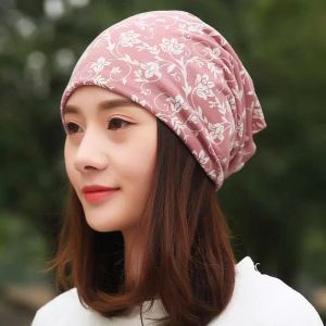 Beanie/Skull Caps Beanies Headscarf Women Spring Autumn Flower Bamboo Hats Leaf Hip Hop Scarf For GirlM3-E