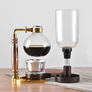 Syphon Coffee Maker Set 3 Cups Pots Filters Japanese Style Tea Siphon Filter Machine Heat-Resistant 210423