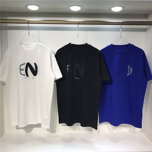Men Women Couple T Shirts 3M Gradient Reflective EL Flashing Embossing Over Size Drop Sleeve Version Double Letters Fashion T-Shirt High Quality Breathable Tee