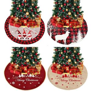 2022 Christmas Tree Skirt Carpet Non-woven Fabric Christmas Tree Bottom Cover Mat Home Year Navidad Party Ornaments 211104