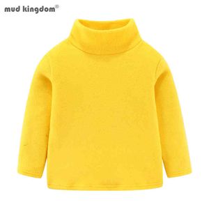 Mudkingdom Boys Girls Fleece Shirts Unisex Turtleneck Solid Long Sleeve Basic Tops for Kids Winter Shirt Soft Children Clothes G1224