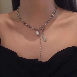 Chokers T20 Titanium Steel Non-Fading Stitching Style Cold Wind Temperament Halsband Clavicle Simple Chain Girls 'Present