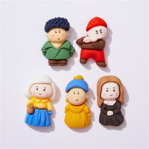 20 adet Kawaii Karikatür Kız Erkek Reçine Bileşenleri Cabochon Flatback Scrapbooking Zanaat DIY Saç Aksesuarları Telefon Kılıfı Dekorasyon