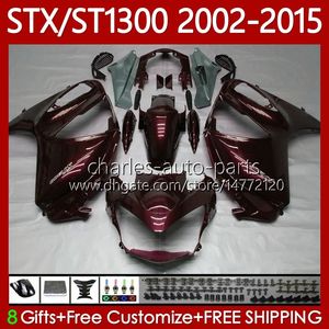 Honda Pan 유럽 STX1300 ST1300 02-15 Bodys 93no.90 STX ST 1300 02 03 04 05 06 07 08 ST-1300 STX-1300 2009 2010 2012 2013 2013 2014 2015 페어링 와인 레드 블크