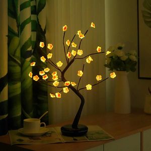 Nattljus LED Ljus Julklapp RGB Färgrik fjärrkontroll Plommonlampa Träd Beaded Ball Bedroom Decoration