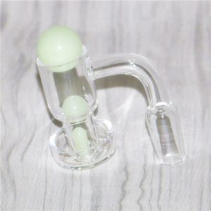 Terp Slurper Quartz Banger Set Smoke 14mm 10mm 남성 공동 뱅너 45 90도 빛나는 빛나는 진주 비드 알약 키트