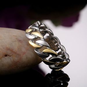 Cluster Rings Huitan Simple Stylish Chain Design Finger Ringen voor Vrouwen / Mannen Hiphop Rock Style Goede Kwaliteit Link Trendy Sieraden Maat 7-12