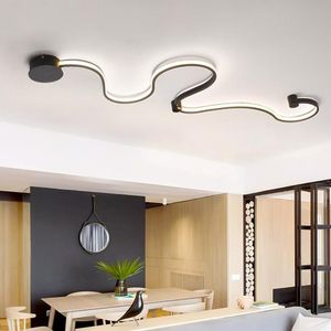 S-Curve LED Lâmpadas de parede para sala de estar sala de salão acrílico Decoração de casa em branco preto corpo de ferro SCONCE luzes nórdicas lâmpada de fixação