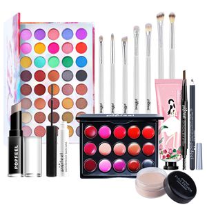 Set di trucco per fondotinta Palette per ombretti Evidenziatore Correttore Coutour Eyeliner Eyebrown Mascara Set di pennelli per trucco POP006