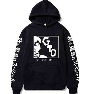 Rolig anime stor lärare onizuka gto tryckt hoodie hajuku långärmad pullover homme y1213