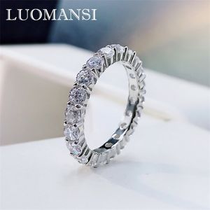 Luomansi 3 * 3 Лаборатория Создать супер Флэш Женщина Кольцо 100% -S925 Серебряная Свадебная Обручальная Коктейль Party Украшения 211217