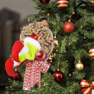 Decorazioni natalizie Ghirlanda di iuta Design ladro Porta di Natale Camino da appendere Ornamento decorativo con ghirlanda pendente