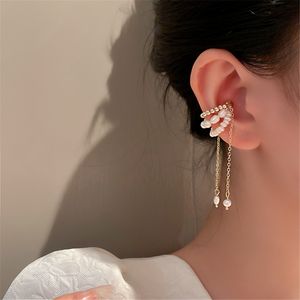 Korean Fashion Personality Freshwater Pearl Ear Bone Clip Cuff Earrings Single Left And Right Ear Ins Simple Earrings