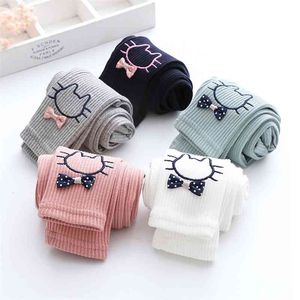 Spring Autumn Kid's Clothes Toddler Child Thin Skinny Pants Baby Cute Bow Print Stretchy Slim Trousers For Girls Leggings 210414