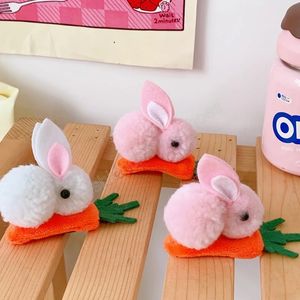 Korean Children's Hair Clips Cute Rabbit Hair Clip Cartoon Hairpin Winter Plush Bunny Hairpins Headband Girls Hair Accessories