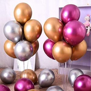 Decoração de festa de balão de festa colorida 10inch látex cromo hélio metálico balloons casamento aniversário bebê chuveiro natal arco decorações