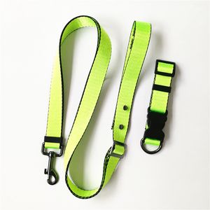 Lyxig hund koppel 1,5m nylon, krageuppsättning, mode neon hund krage, bröllop hund, taktisk hund kostym