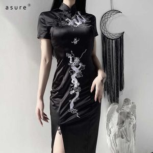 Traf Sommer Sexy Kleid Frauen Y2k Gothic Kleidung Vintage Harajuku Mädchen Party Kleider Punk Vestidos Toppies 92280 210712